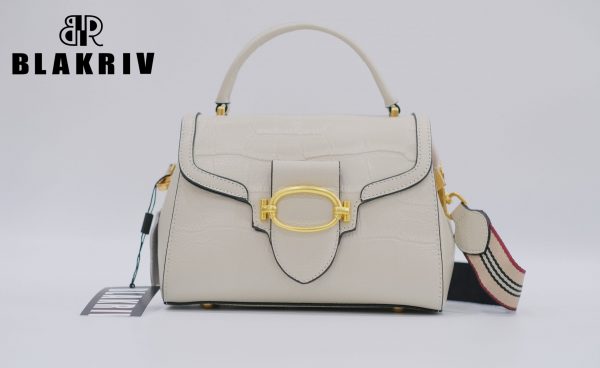 Blakriv Emmna Croc-Embossed Crossbody Flap Bag