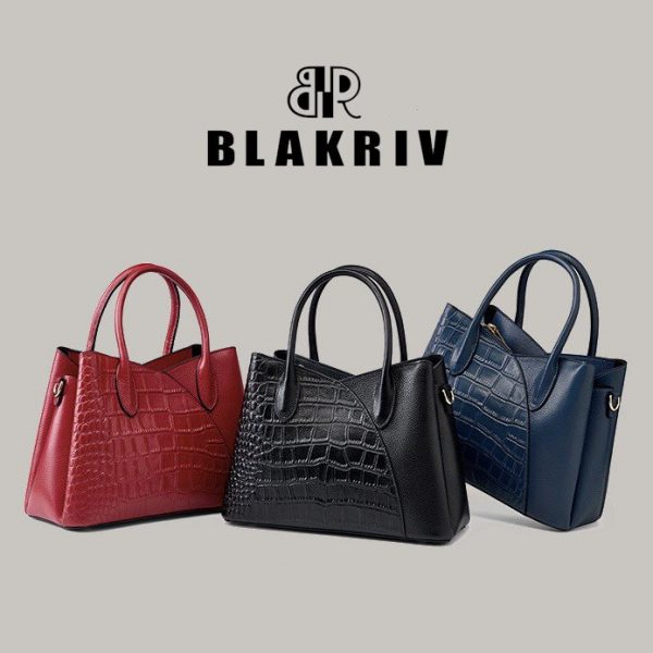 Blakriv Classical Croc-Embossed Satche